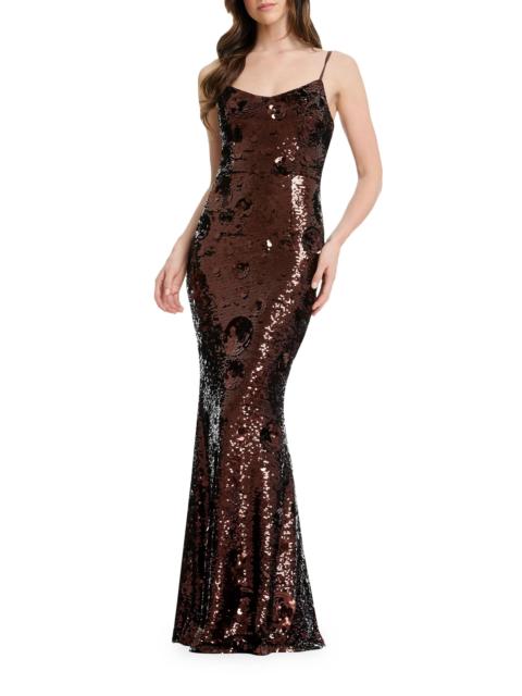 Dress The Population Women's Giovanna Sequin Mermaid Gown - Mocha