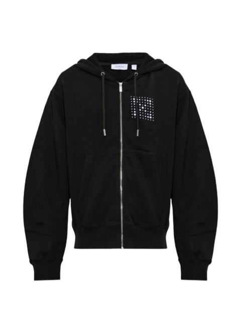 Off-White logo-print zip-up hoodie