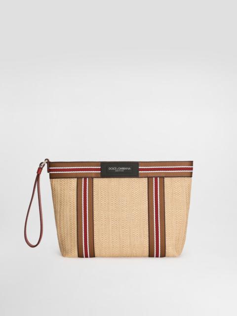 Dolce & Gabbana Essenza toiletry bag in raffia