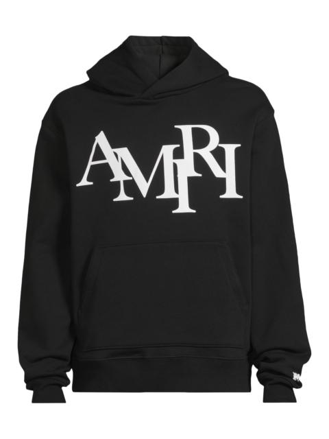 AMIRI Men's Logo Staggered Hoodie - Black