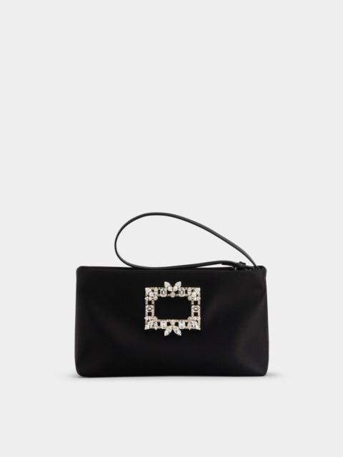 Roger Vivier RV Nightlily Broche Vivier Buckle Mini Bag in Satin