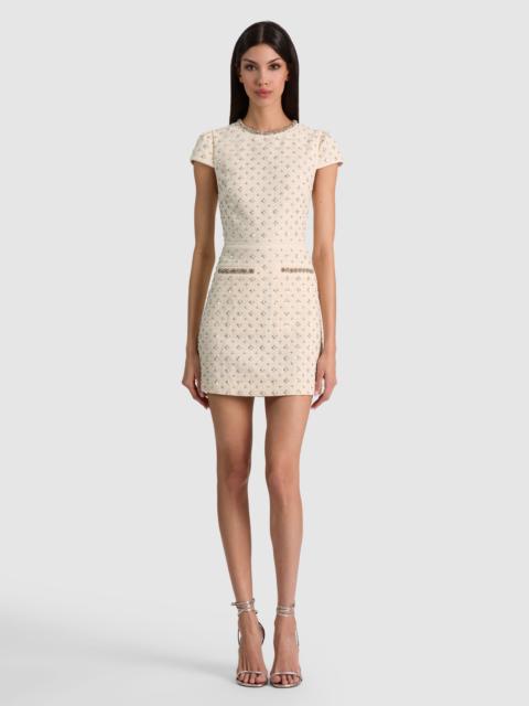 Alice + Olivia CADE EMBELLISHED CAP SLEEVE MINI DRESS