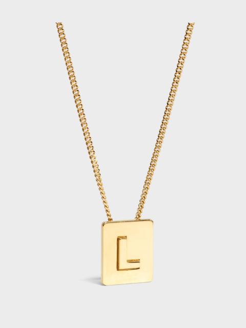 CELINE Alphabet L Necklace in Brass with Gold finish