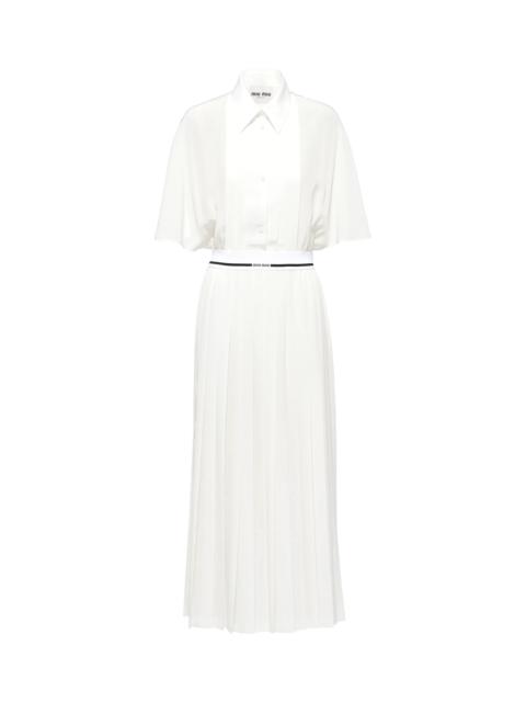 Miu Miu Crepe de chine midi dress