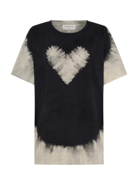 ONE TEASPOON Beaming Heart Boyfriend Tee - White and Black