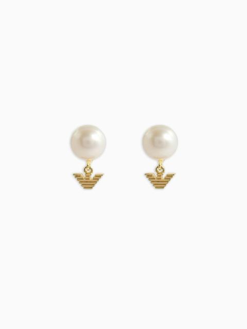 EMPORIO ARMANI White Pearl Stud Earrings