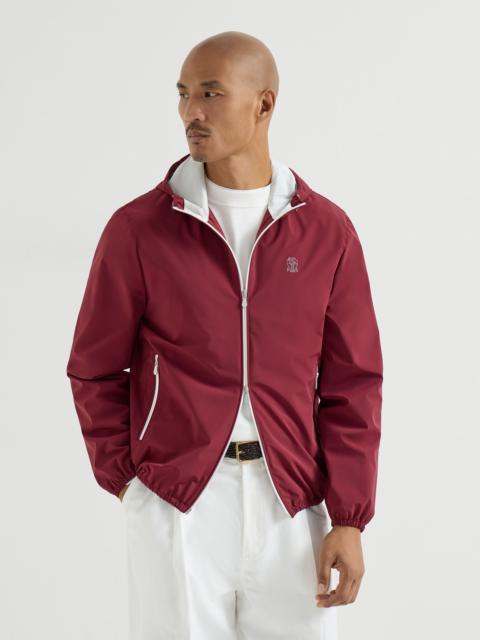 Brunello Cucinelli Bonded nylon hooded outerwear jacket with logo
