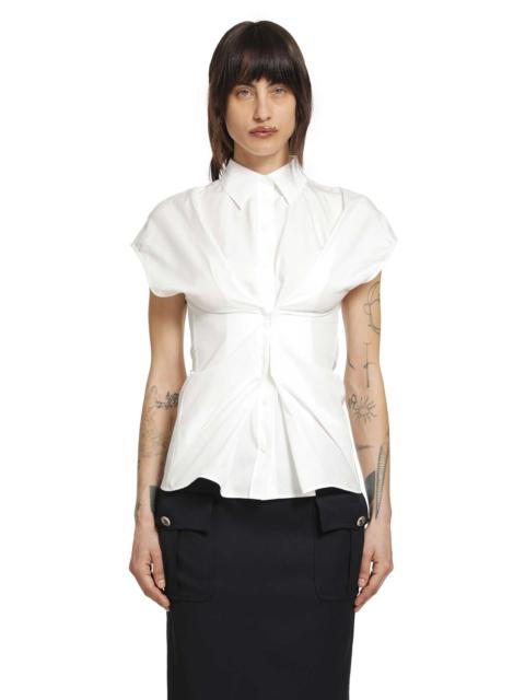 Alexander McQueen Gathered Short Sleeve Shirt