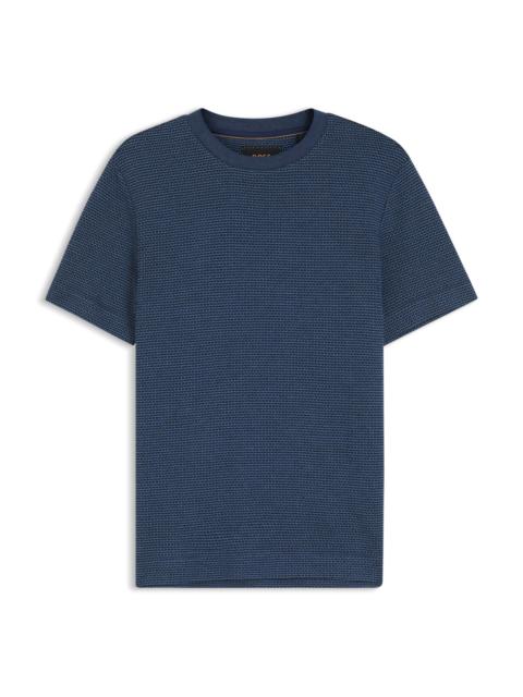 BOSS MOULINÉ T-SHIRT IN COTTON, LINEN, AND SILK