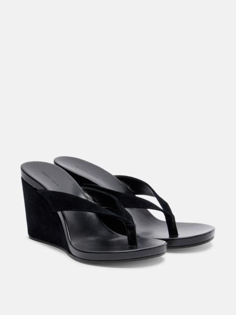 PHOEBE PHILO Suede wedge thong sandals