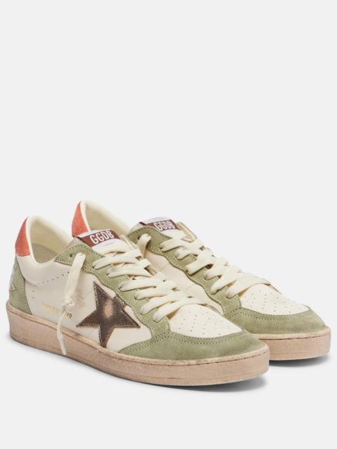Golden Goose Ball Star suede-trimmed leather sneakers