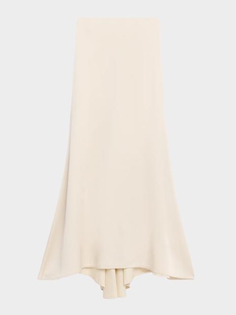 Brunello Cucinelli Satin Maxi Trumpet Skirt