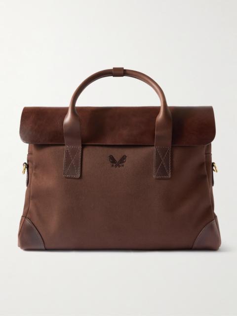 BENNETT WINCH Cotton-Canvas and Full-Grain Leather Briefcase