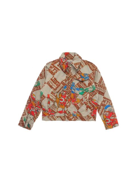 football-print padded jacket