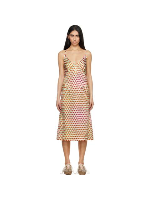 Dries Van Noten Off-White Silk Slip Midi Dress