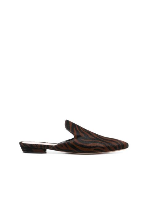 Gianvito Rossi zebra-print slippers