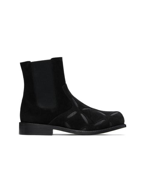 STEFAN COOKE Black Slashed Chelsea Boots