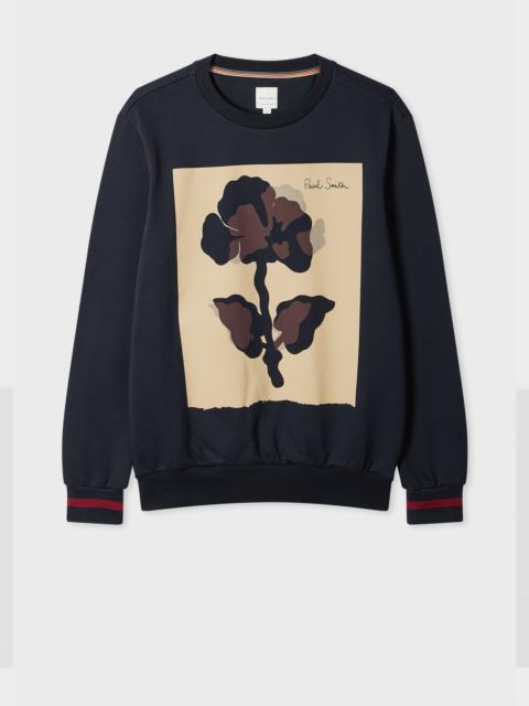 Paul Smith Navy 'Placement Flower Print' Sweatshirt