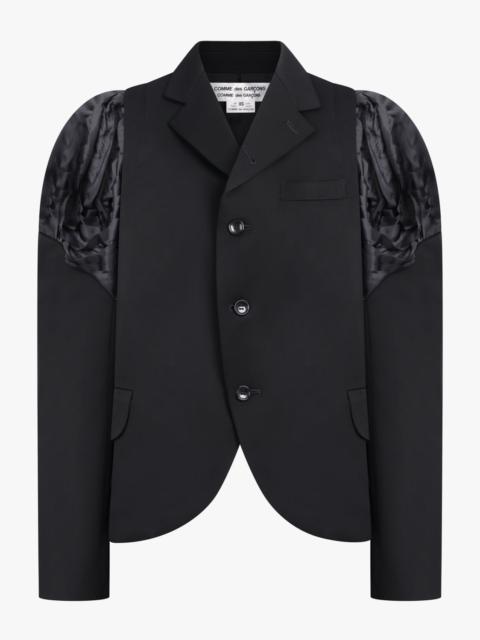 Comme Des Garçons SINGLE BREAST JACKET WITH PLEAT SCULPT SLEEVE | BLACK