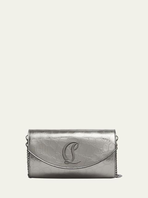 Christian Louboutin Loubi54 Wallet on Chain in Croc-Embossed Leather