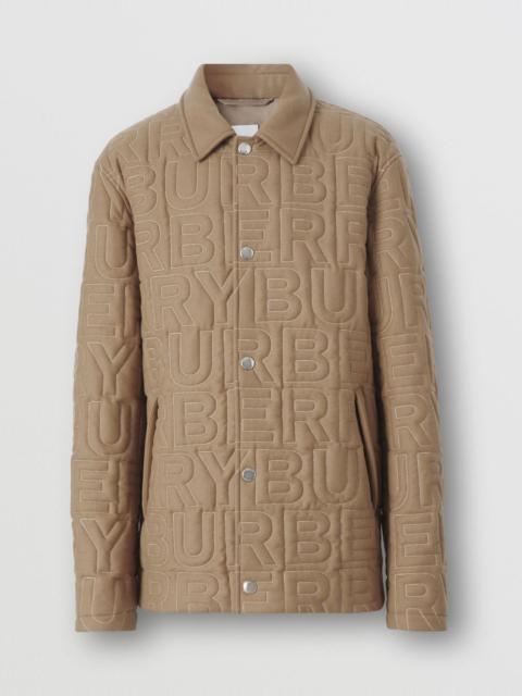 Logo Quilted Wool Cashmere Jacket