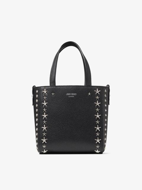 JIMMY CHOO Mini Pegasi
Black Soft Grainy Calf Leather Mini Tote Bag with Stars