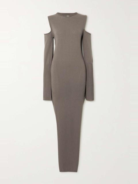 Rick Owens + NET SUSTAIN cold-shoulder recycled cotton maxi dress