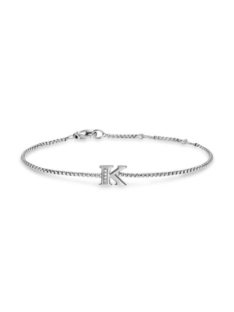 DAVID YURMAN Women's Petite Initial Chain Bracelet in Sterling Silver - Diamond K
