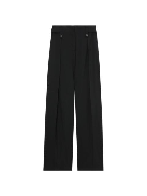 high-waisted wool tailored trousers