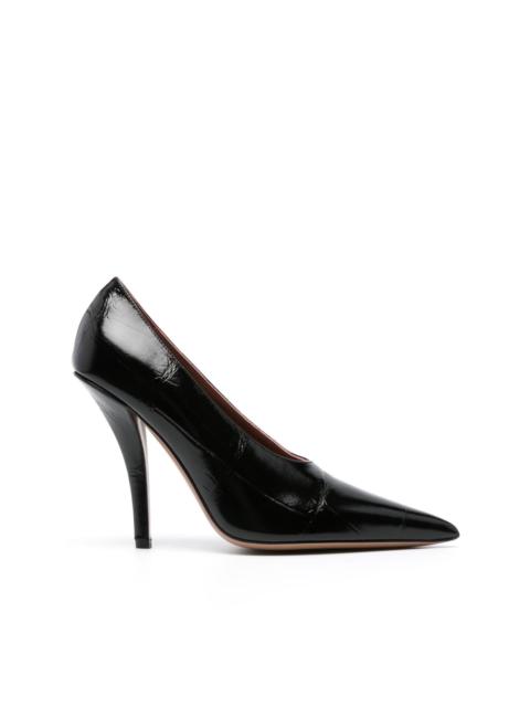 PARIS TEXAS 110mm textured-leather pumps