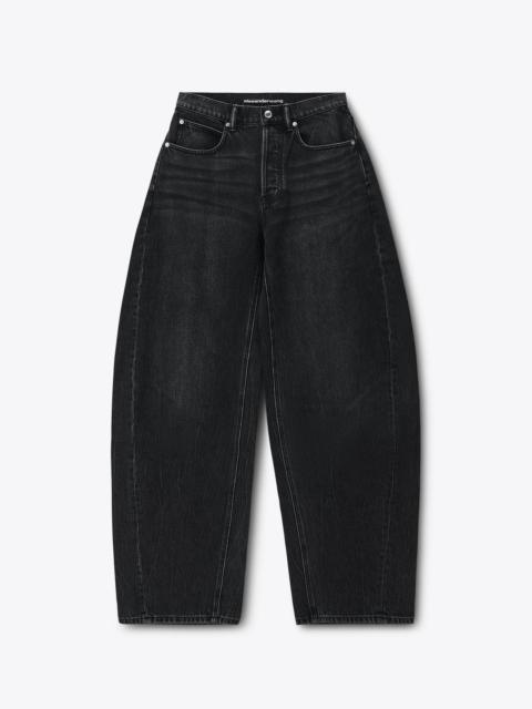 Alexander Wang crystal hotfix cursive logo pocket blow up jean