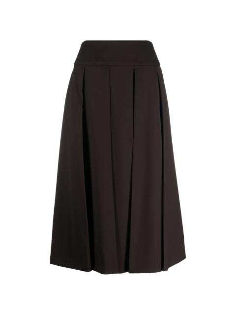 pleated virgin-wool midi skirt