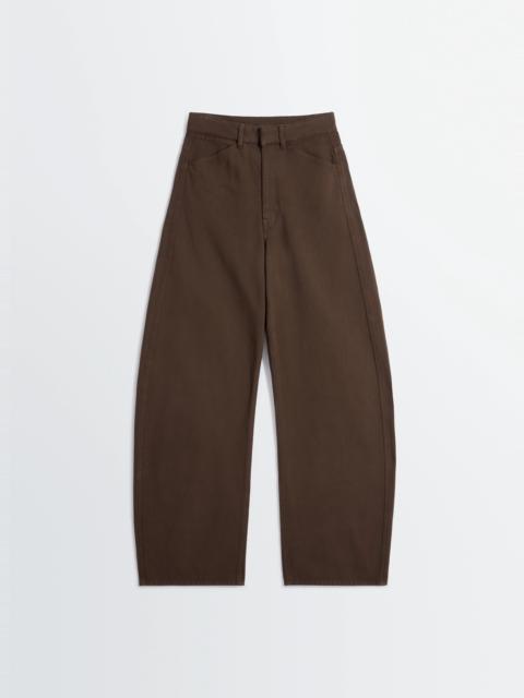 HIGH WAISTED CURVED PANTS IN DYED HEAVY BROKEN TWILL