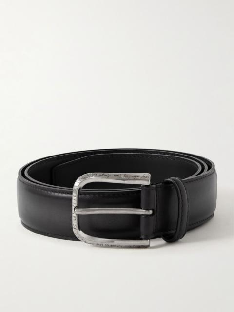 3.5cm Scritto Venezia Leather Belt Black