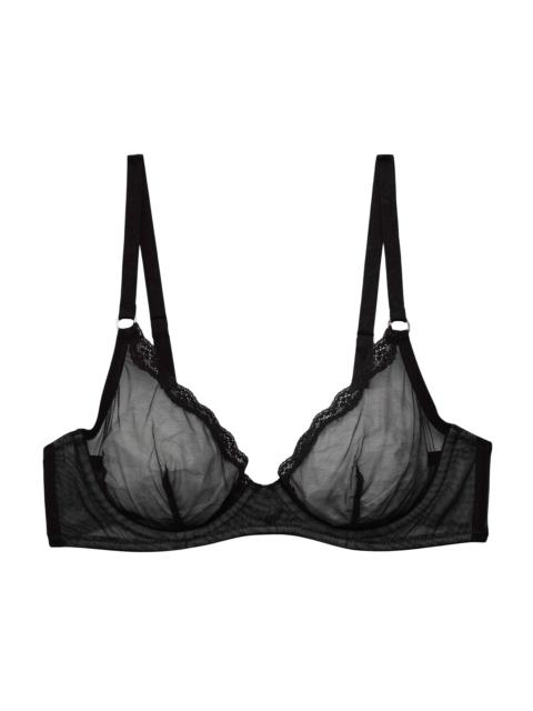 Fleur du Mal Women's Sheer Tulle Demi Bra - Black