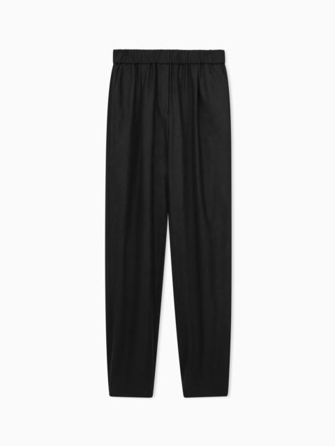 GIORGIO ARMANI REGULAR FIT PULL-ON TROUSERS IN WOOL AND CASHMERE FLANNEL