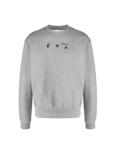 Off-White Off-White SS21 Logo Alphabet Printing Round Neck Loose Long Sleeves Version Gray OMBA025S21FLE005084