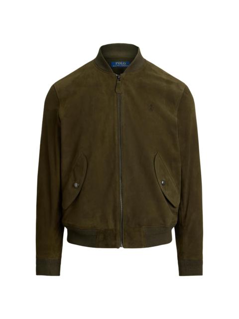 Polo Ralph Lauren Men's Suede Zip-Front Bomber Jacket - Dark Loden
