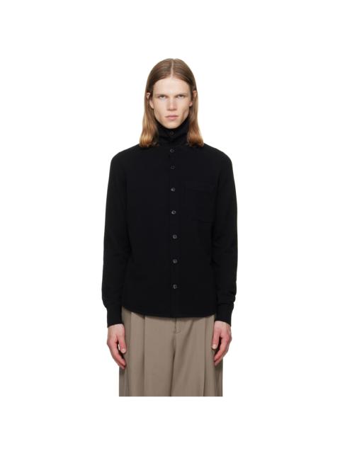 Dries Van Noten Black Collar Cashmere Cardigan