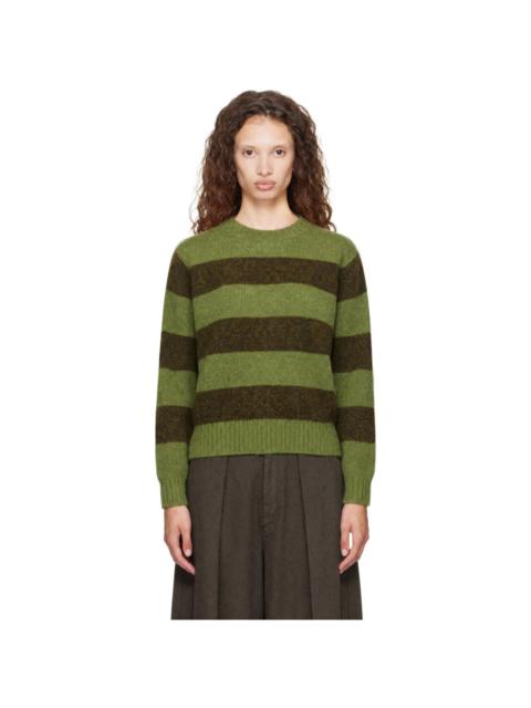 YMC Green Jets Stripe Sweater