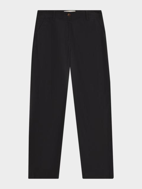 Lafayette 148 New York Kent Linen-Viscose Barrel Pants