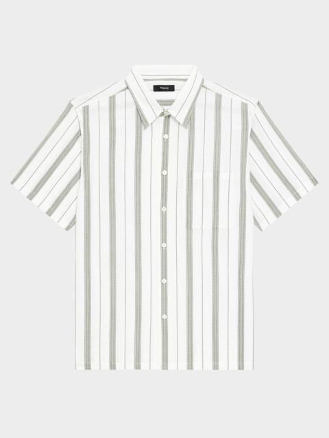 Theory Men's Summer Dobby Stripe Short-Sleeve Shirt