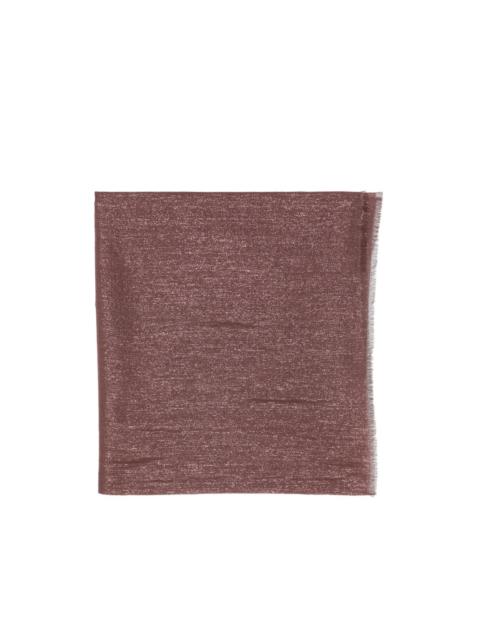 Brunello Cucinelli shimmer-effect frayed scarf