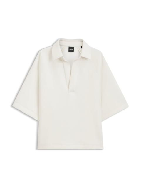 BOSS LOOSE-FIT POLO SWEATSHIRT IN SCUBA JERSEY