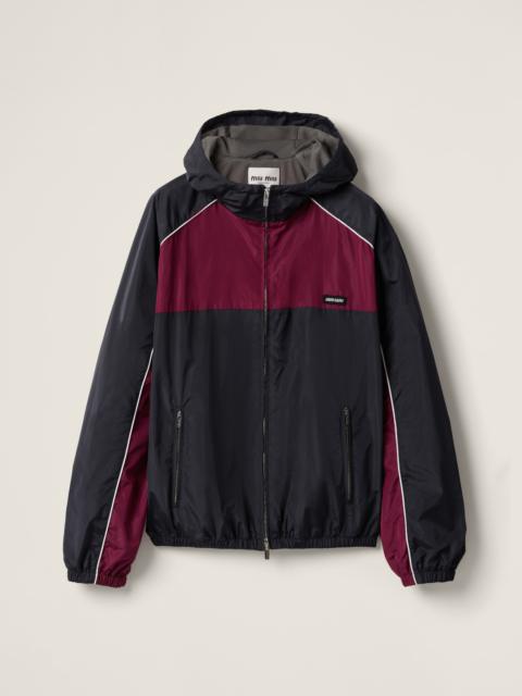Miu Miu Technical silk zipper blouson jacket