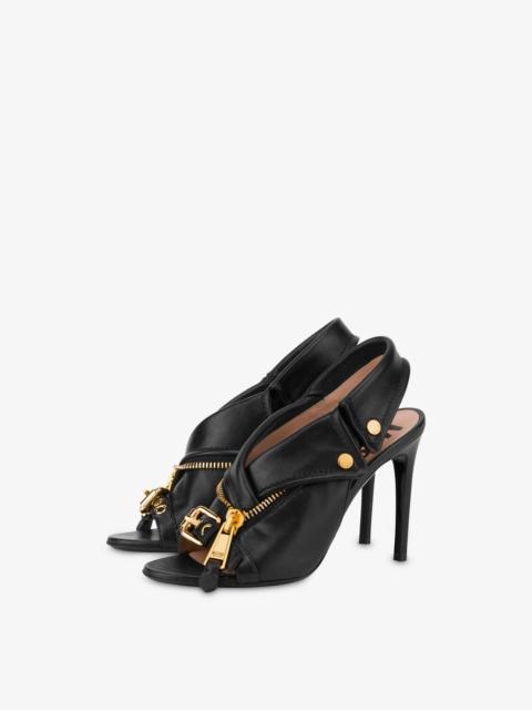 Moschino NAPPA LEATHER BIKER SLINGBACK