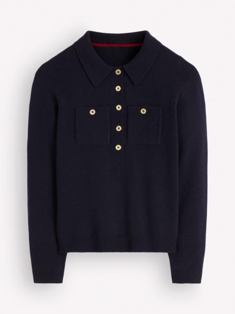 BODEN Marianne Merino Wool Sweater-Navy