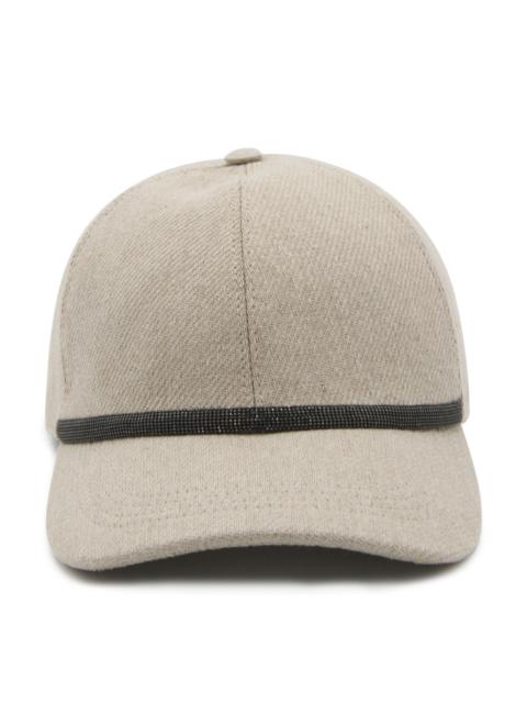 beige cotton blend cap
