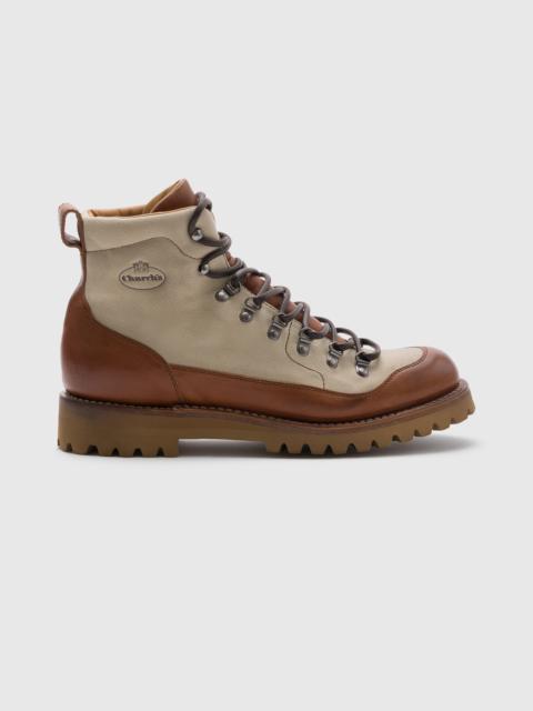 Church's Pull-up Calfskin and Linen Lace-up Boot