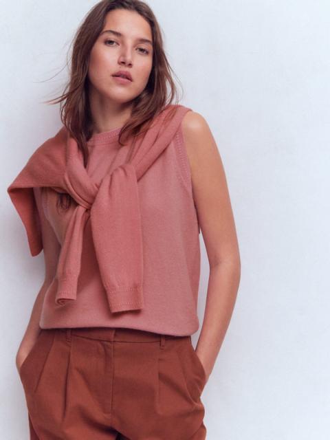 BODEN Eva Cashmere Vest-Camelia Pink